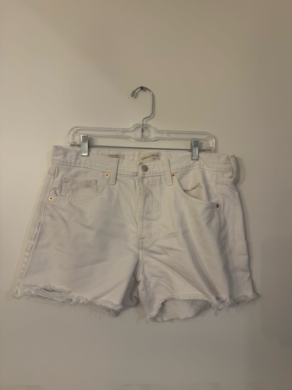 Universal Thread White Frayed Hem Denim Shorts